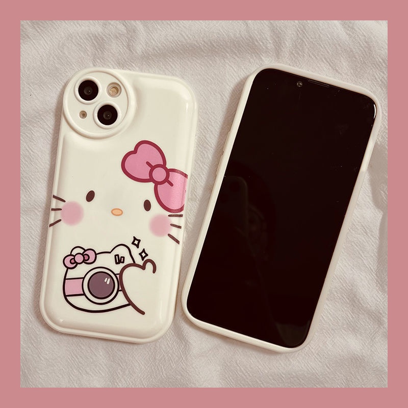 Soft Case Motif Kartun Hello Kitty Warna Pink Untuk iPhone 12 13 11 Pro Max X Xs Max Xr ihyh