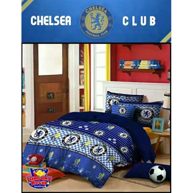SPREI MOTIF CLUB BOLA UKURAN 90x200T25cm