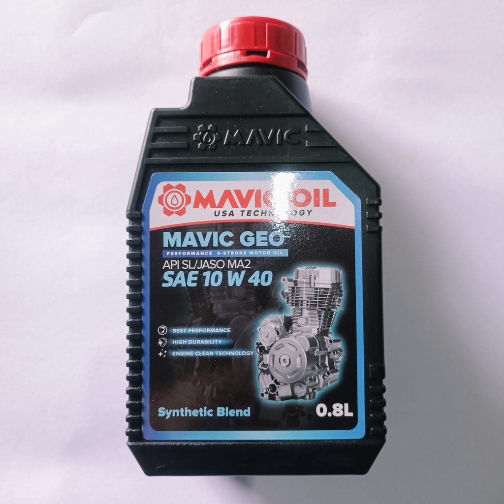 OLI MAVIC GEO 4 STROKE SAE 10 W 40 API SL JASO MA2 OLI MAVIC 08L
