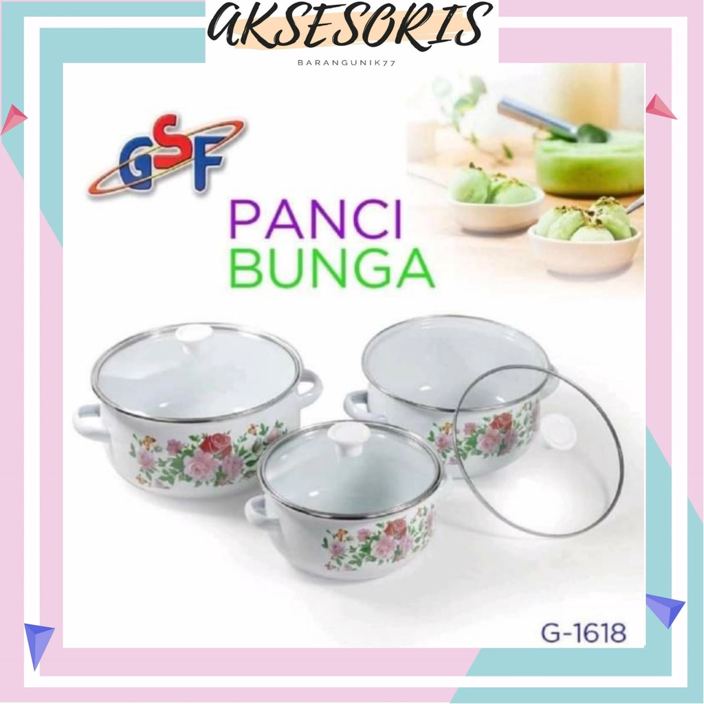 PANCI SET BUNGA  ISI 3PCS GSF 1618 TUTUP KACA - PANCI BUNGA GSF ORI