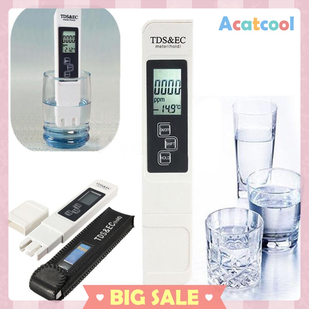 Portable 3 in 1 LCD Digital TDS EC PPM Water Quality Meter Tester Pen