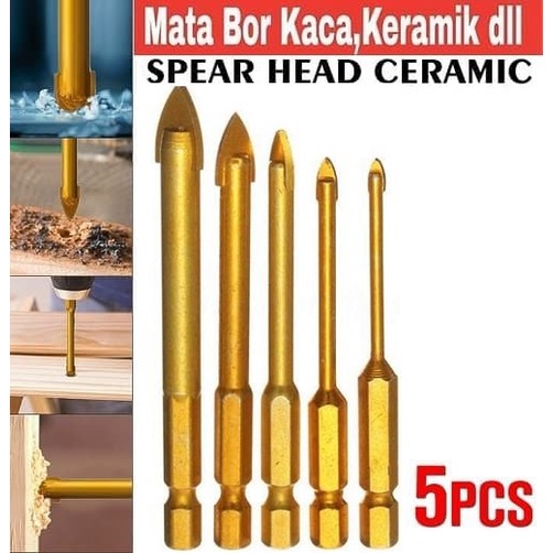 MATA BOR KERAMIK MULTIFUNGSI/mata bor tombak set 5pcs