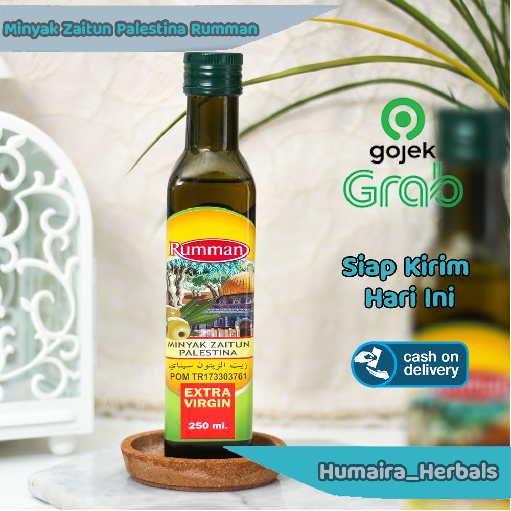 

Minyak Zaitun Palestina Rumman Extra Virgin Oil 250ml - Botol Kaca