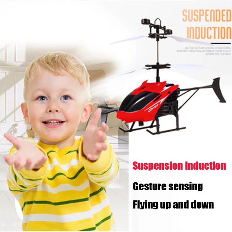 Mainan RC Helikopter Mini Induksi infrared Untuk Hadiah Anak