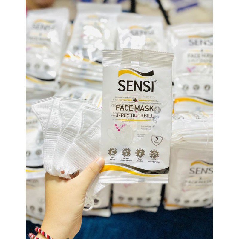 MASKER SENSI DUCKBILL 3ply ISI 3 PCS (SEGEL PABRIK) / SENSI DUCKBIL / MASKER DUCKBILL