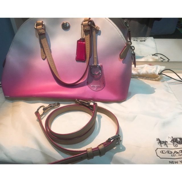 Coach Ombre Peyton Signature Cora Satchel Handbag Pink