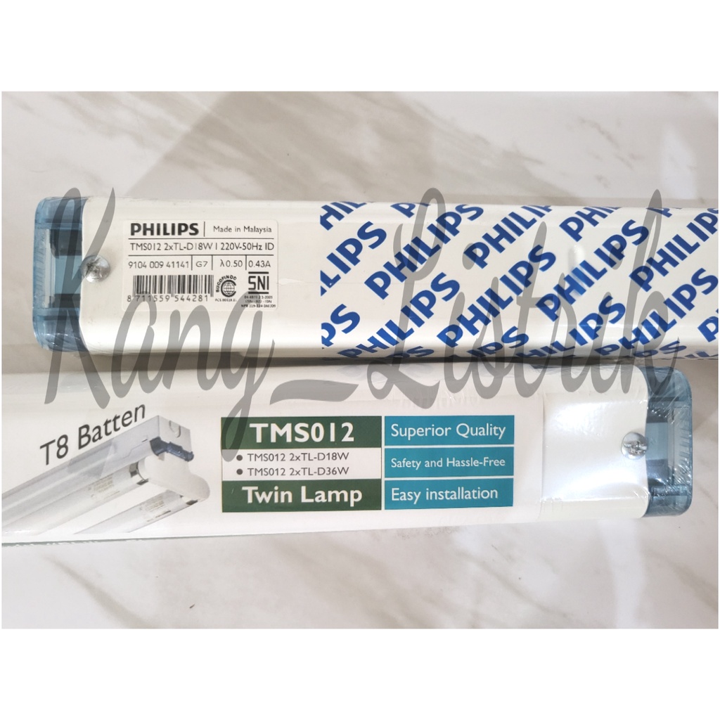 Kap Lampu philips SIMBAT TL T8 BATTEN TMS012 2 x TL-D 18W 60cm