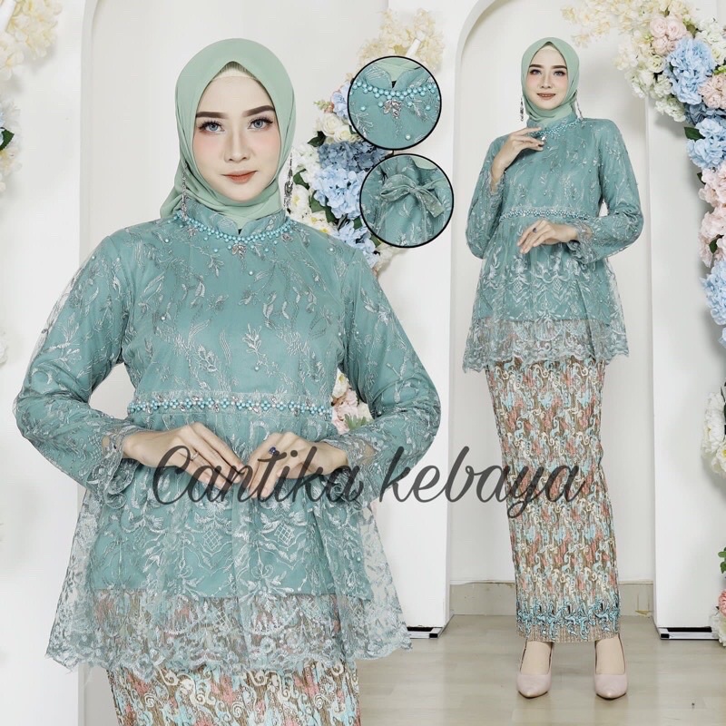 (Cod) New Arrival Collection Blouse Shabira Payet Mutiara/Kebaya Modern/Atasan Blouse Kebaya/Atasan 