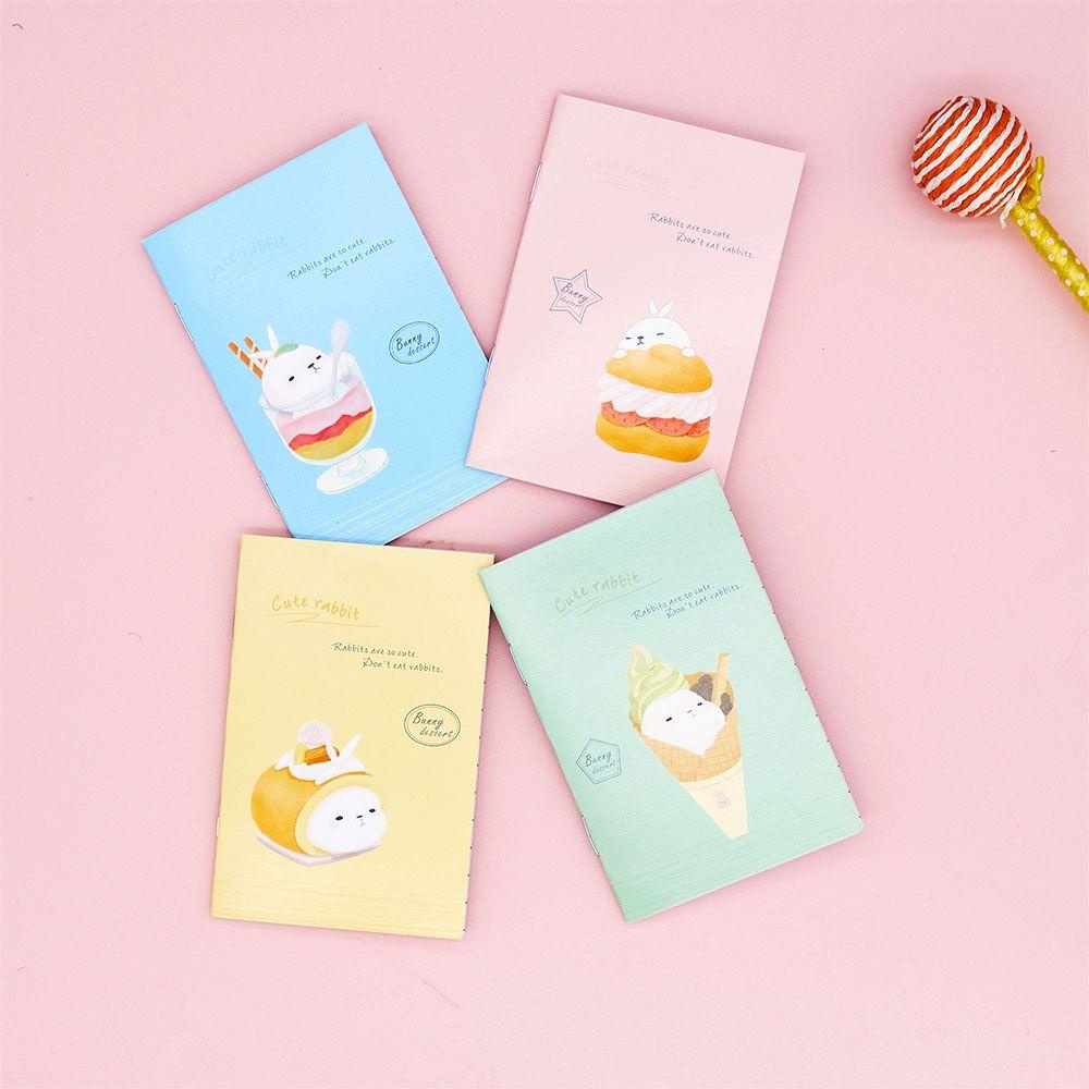 R-flower 4PCS/4buku Saku Mini Notepad Siswa Portable Diary Kartun Notebook