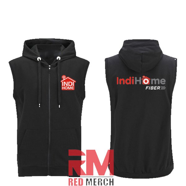 Jaket Vest Zipper Indihome  Jaket rompi indihome - Red Merch