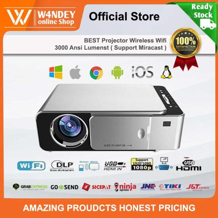 Projector 3000 Ansi Lumens Wifi Wireless Proyektor Miracast Infocus