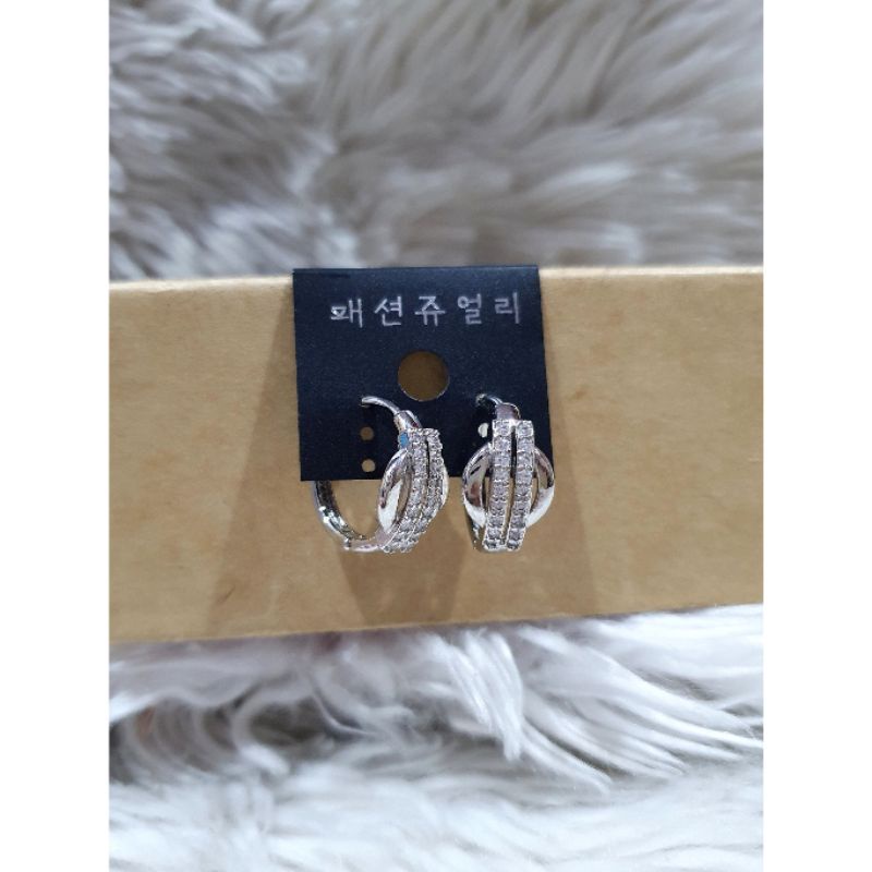 Anting Premium Lapis Silver925 perak Mata kilau Mata kilau Premium Quality 9928