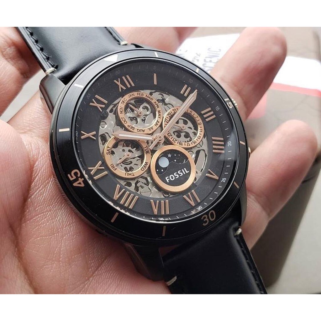 Jam Tangan Pria ME 3138 / ME3138 Grant Sport Automatic Skeleton Dial Black