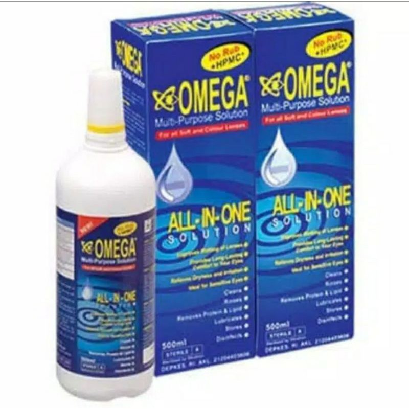 Air Softlens Omega All in One 500ml / cairan softlens Omega