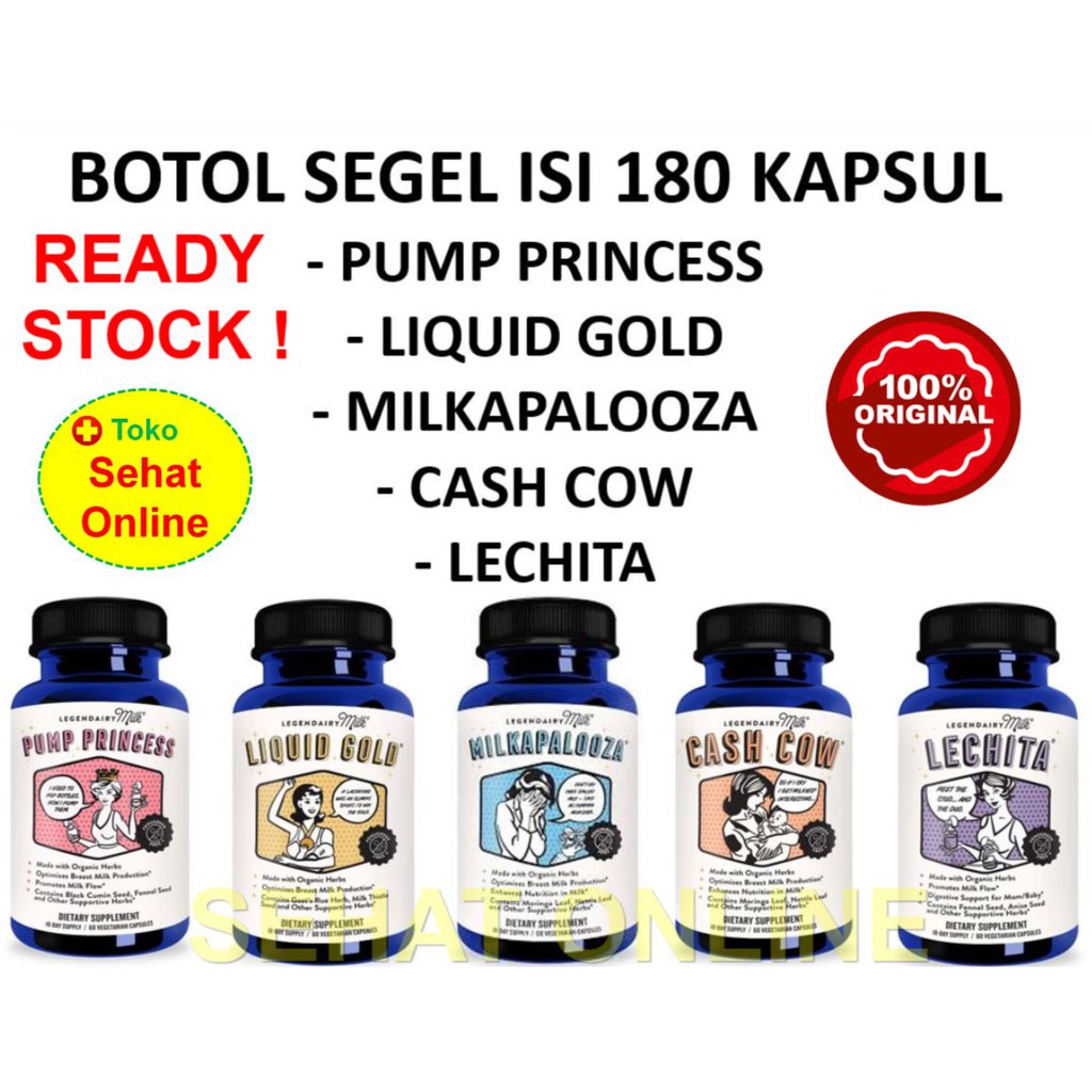 ASI BOOSTER Legendairy Milk Pump Princess / Liquid Gold / Milkapalooza / Cash Cow / Lechita 180 Vcap