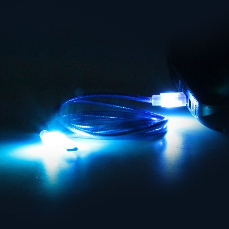 Kabel Data USB Transparan Lighting Selang LED 1 M For Iphon Fast Charging - Hitam