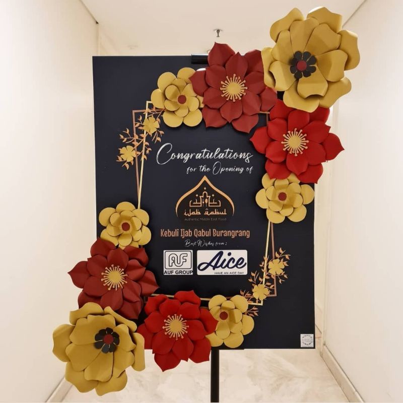 Papan Bunga Kertas Paper Flower Board Karangan Bunga 60x80cm
