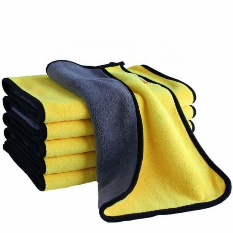 Kain Lap Microfiber 30x30 Mobil Motor Kain Lap Kuning Lembut Serap Air Kain Lap Meja Dapur Kaca Anti Lecet Otomotif Towel