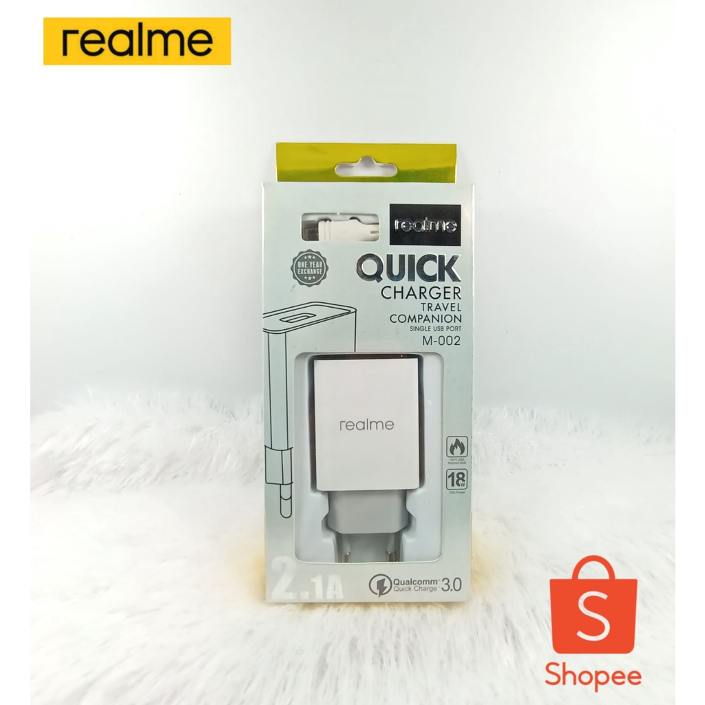 Charger Casan Realme 2.1A Quick Charger Travel Companion 3.0 Qualcomm Casan realme M-002 Micro Usb O