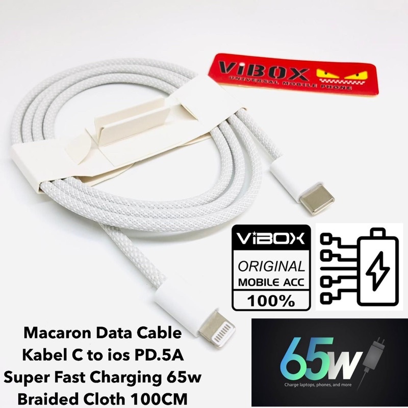 KABEL DATA MACARON 100CM VIBOX KABEL C TO IOS PD.5A SUPER FLASH CHARGING