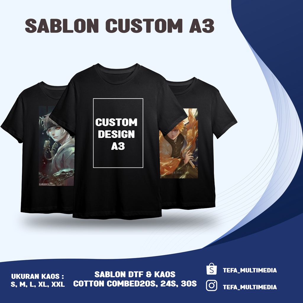 BAJU KAOS SABLON CUSTOM SATUAN GAMBAR NAMA KATA KATA DESAIN SENDIRI SABLON DTF