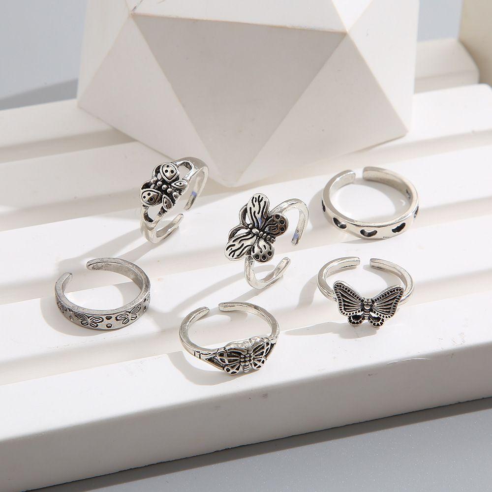 Lily Potongan Vintage Cincin Untuk Wanita Pria Fashion Perhiasan Multi Elemen Vintage Gothic Jari Cincin Hadiah