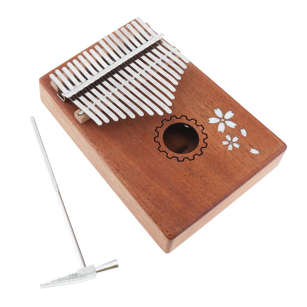 Set Piano Jari Kalimba 17 Tuts Mini Bahan Kayu Mahoni Sakura