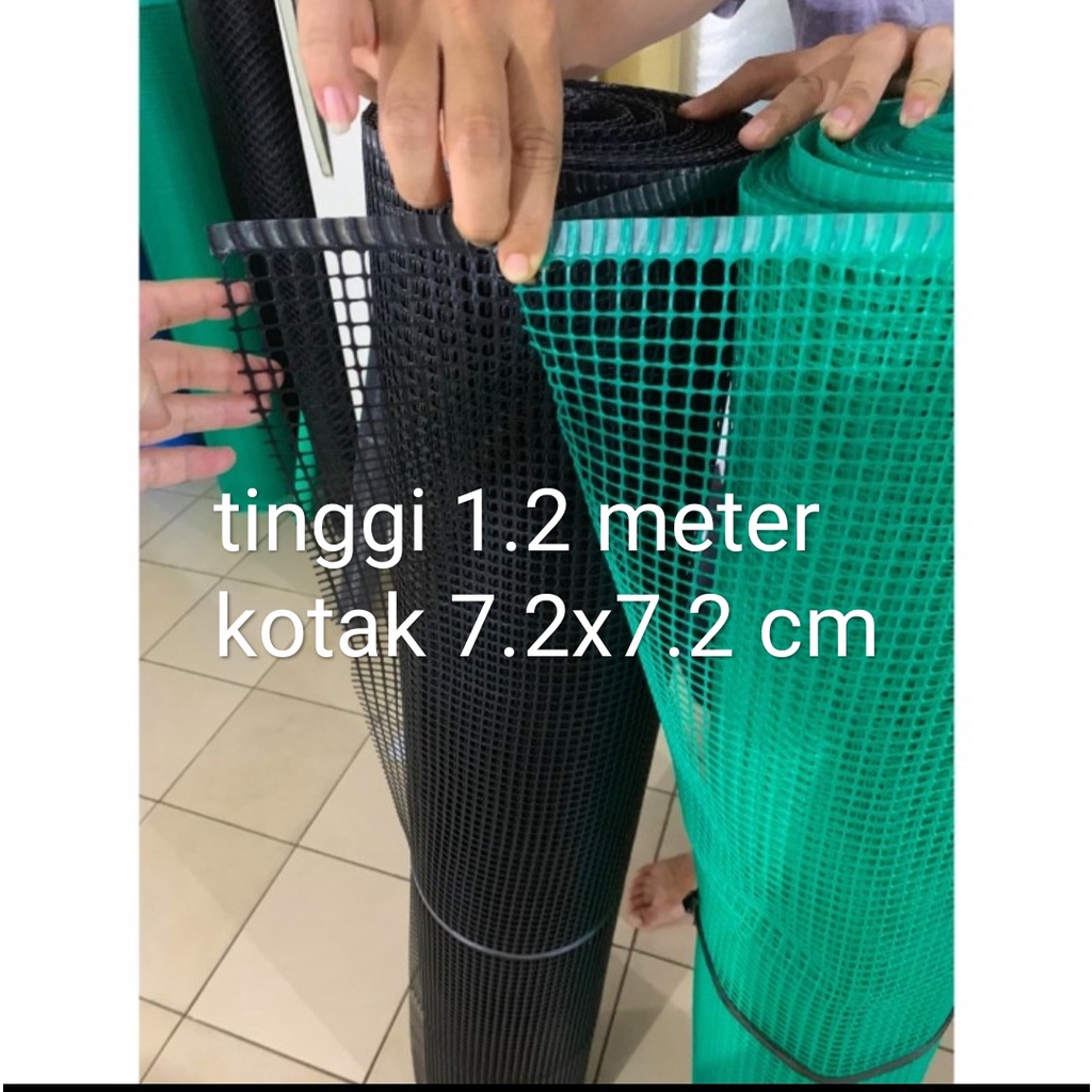 

jaring plastik hdpe 1 meter x 1.2 meter hijau atau hitam barang panjang 120