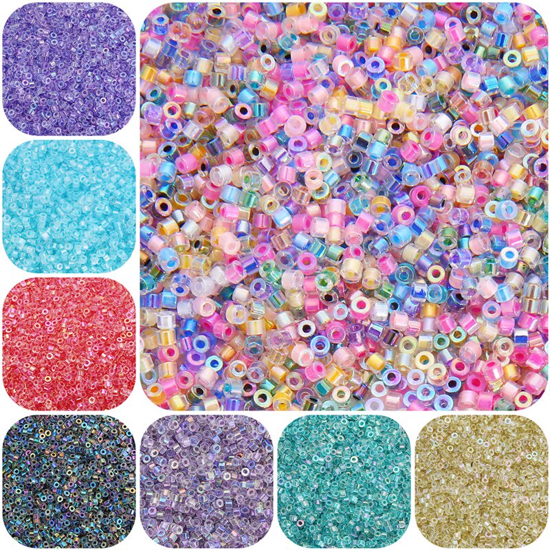 1000pcs Manik-Manik Kaca Ukuran 2mm Warna-Warni Untuk Membuat Perhiasan DIY