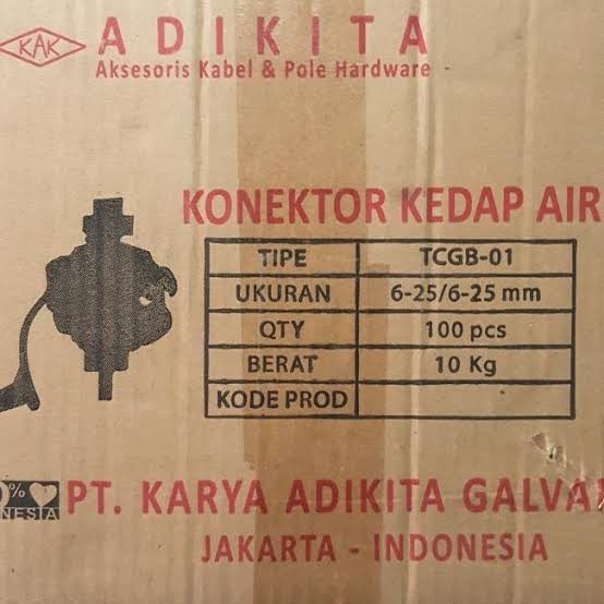 ADIKITA KONEKTOR kedap air kabel listrik twisted PLN SR 1 baut 6-25 mm KAK