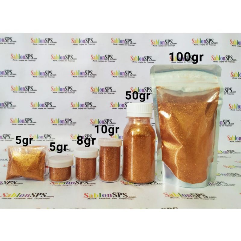 BUBUK GLITER DARK ORANGE GLITTER POWDER 5gr CUP KECIL