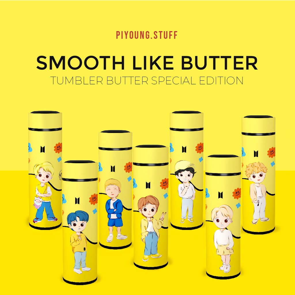Tumbler Custom BTS BUTTER EDITION Cetak UV/Print UV Nama/Logo/Foto Souvenir Tumbler/Botol Custom by.