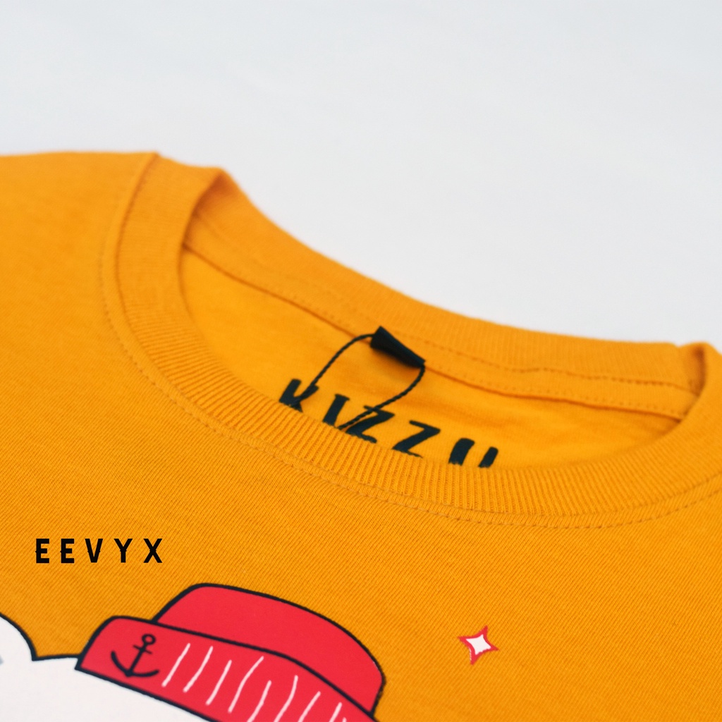 Kizzu Baju Kaos Distro Anak Laki Laki Umur 1-12 Tahun Bahan Cotton - Bear Mustard - Eevyx Store