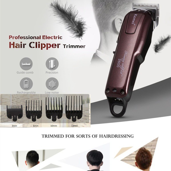 KEMEI KM-2600 Professional Rechargeable Electric Hair Clipper Cordless