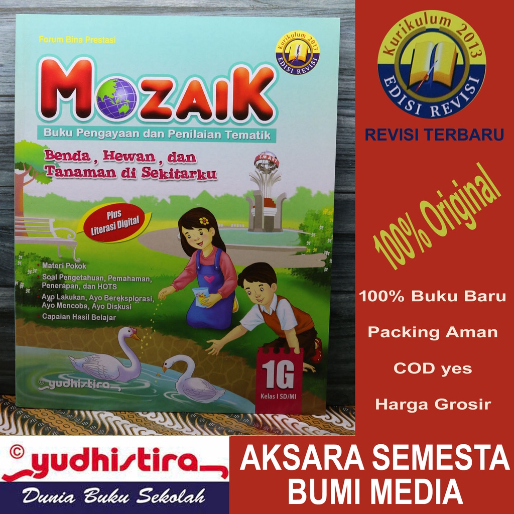 MOZAIK Tematik Kelas 1G SD/MI Revisi Terbaru YUDHISTIRA Original