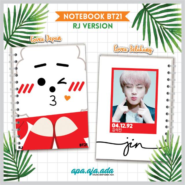 

NOTEBOOK HARDCOVER BTS BT21 ver 1