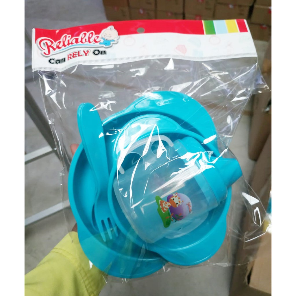 RELIABLE Feeding Set Piring/Set Tempat Makan Bayi (Kemasan Plastik) 5501