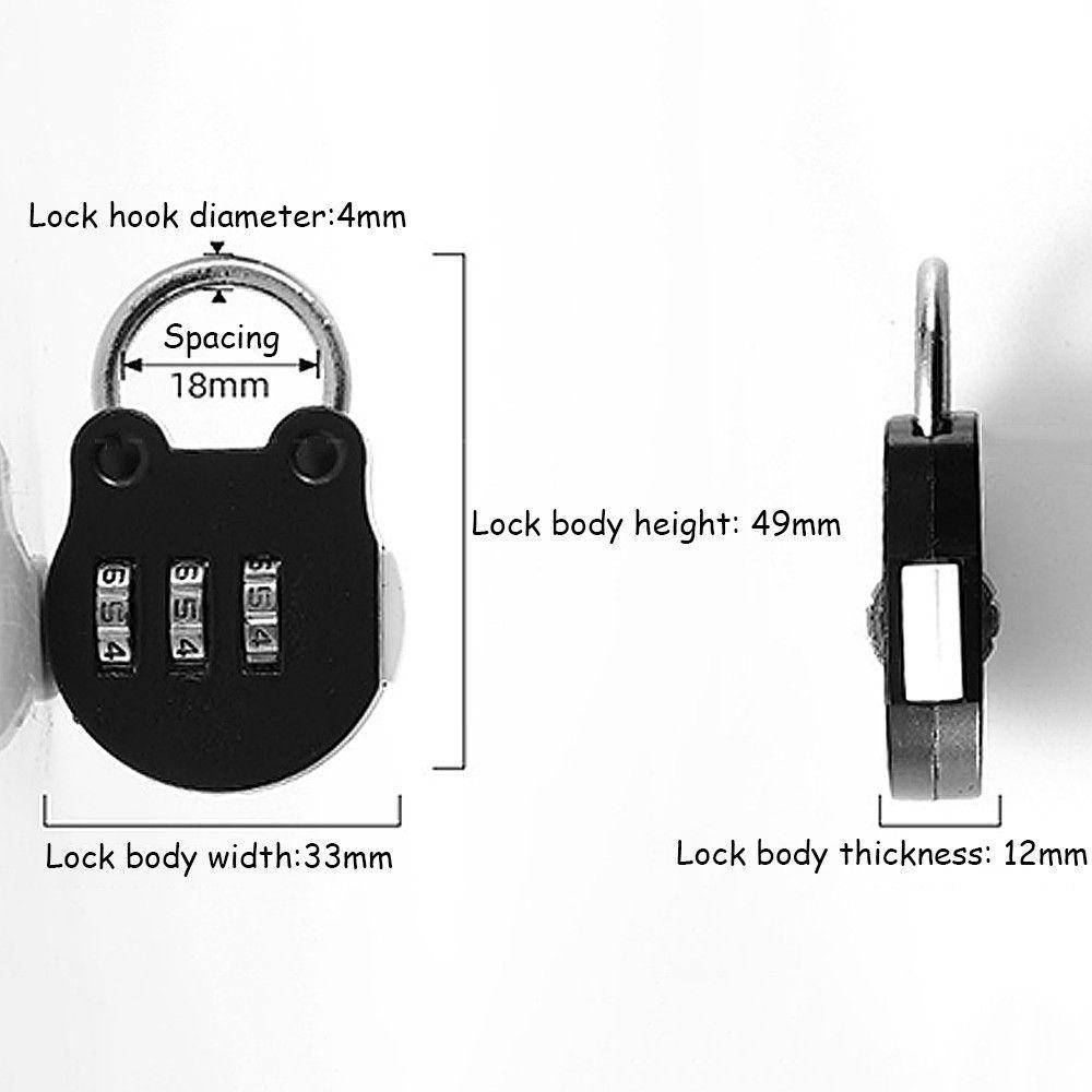 Pineapple Digit Number Safety Locker Kunci Koper Hardware Password Lock