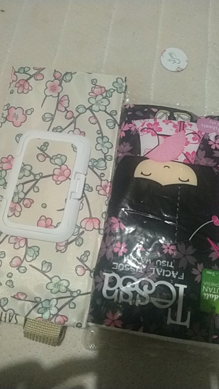 Tempat Tissue Basah Dan Kering 2in1 3in1 4in1 Bunga Krem