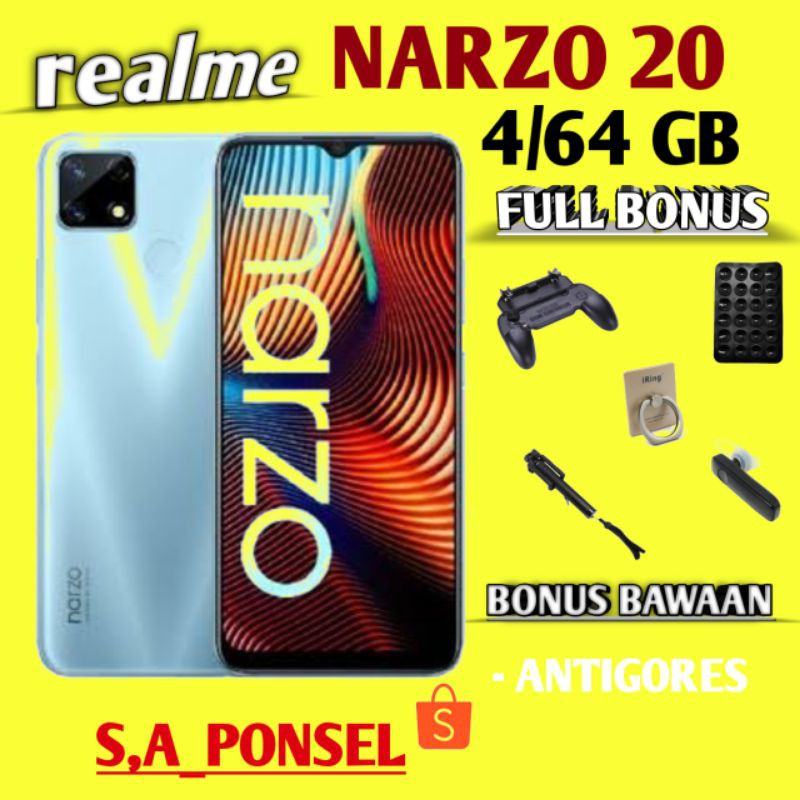 REALME NARZO 20 RAM 4/64 GB GARANSI RESMI REALME