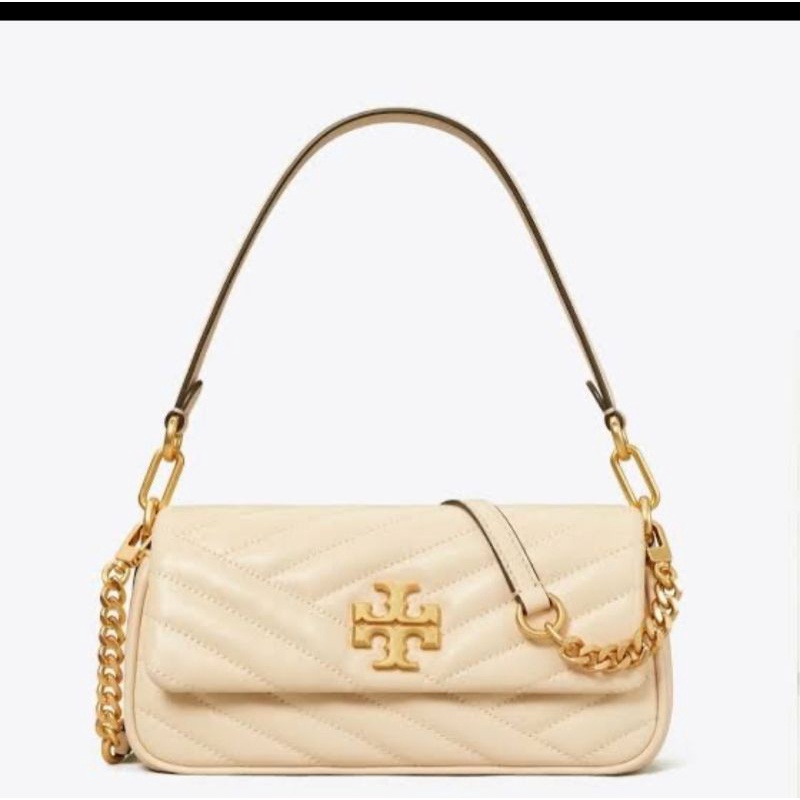Tory Burch Kira Chevron Small Flap Shoulder Bag Ivory