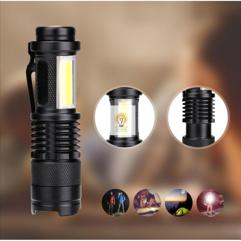 Senter Mini LED COB/Senter Police Pocketman Led Flashlight