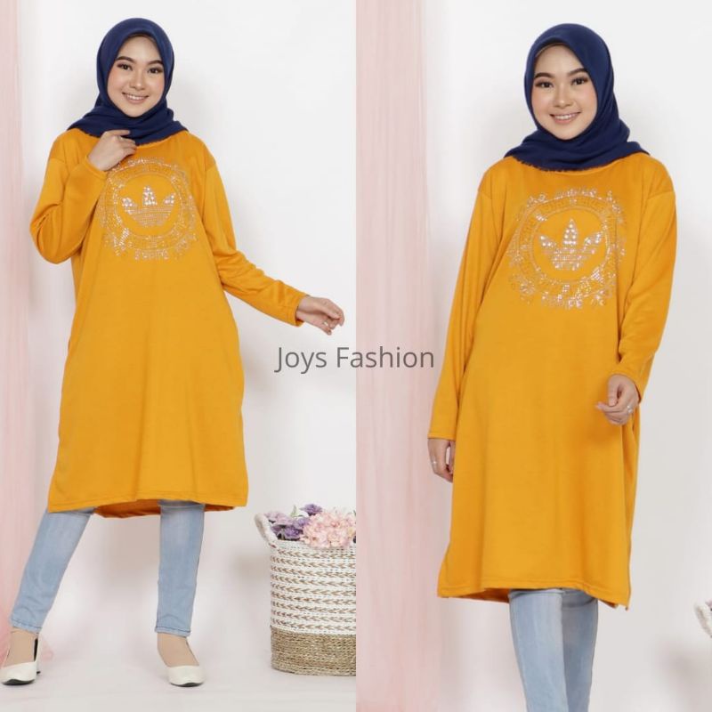 JF Atasan Tunik Kaos Babyterry Jumbo Tunik Wanita Muslimah Terbaru IDA MOTE