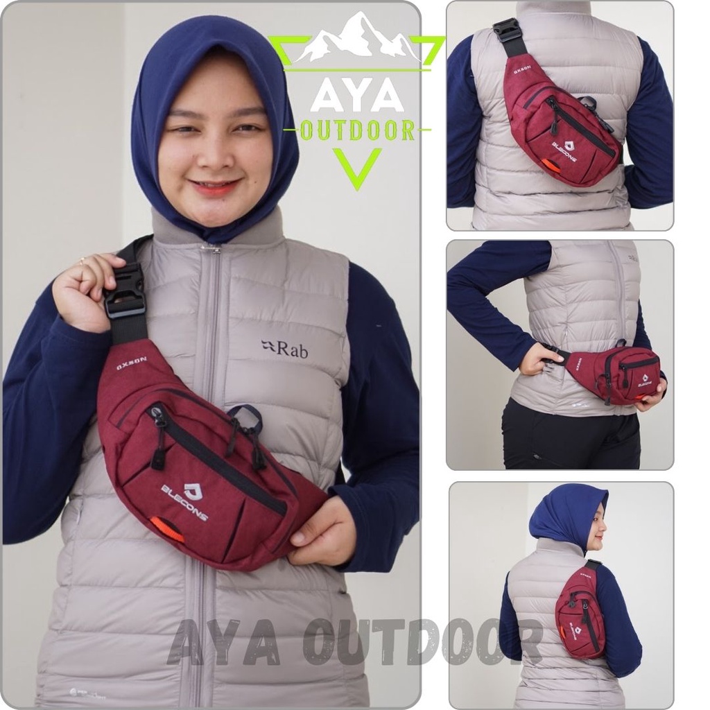TAS PINGGANG DAN SELEMPANG WAISTBAG BLECONS OXSON ORIGINAL MURAH OUTDOOR CASUAL TAS PRIA WANITA