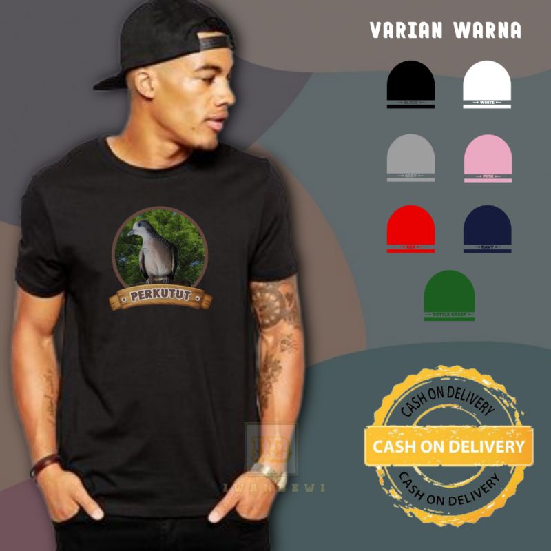 Baju kaos dewasa katun burung perkutut viral/murah/pendek/COD / Kaos dewasa burung perkutut unisex l
