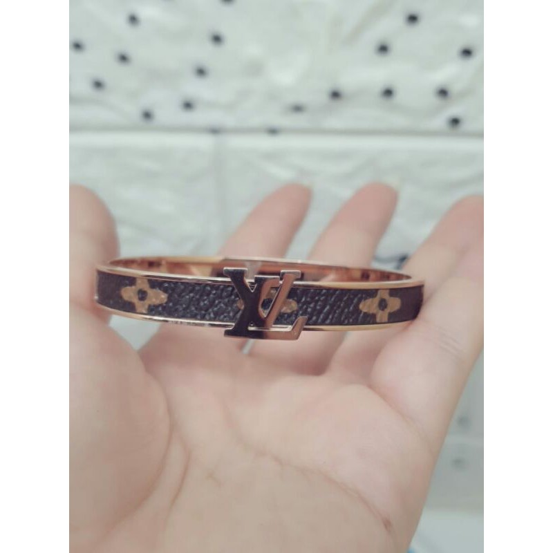 Bangle lv titanium 18k / gelang lv asli titanium / gelang titanium lv / gelang lv titanium rose gold