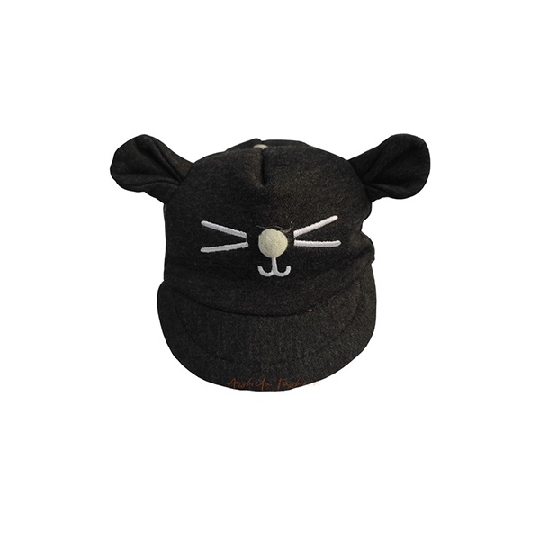 Topi Baseball Bayi Laki Laki Perempuan 0 - 12 Bulan 6 Bulan Baru Lahir Topi Anak Bayi Karakter Kucing Lucu Murah Topi Bayi Cowok Cewek-Abu Tua