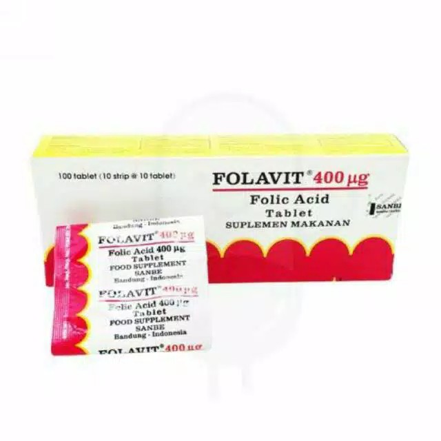 Folavit 400 Sanbe per Strip isi 10 biji