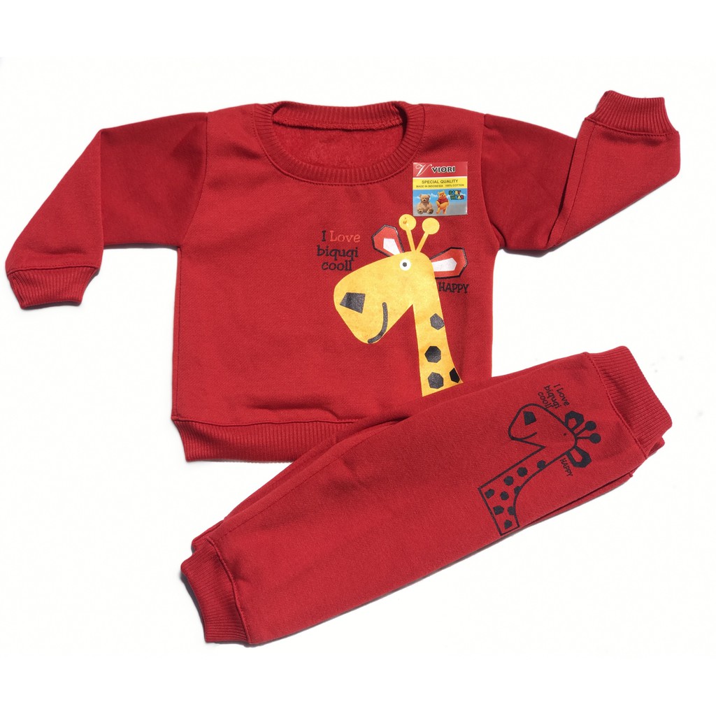 [ST.SWBY] Setelan Sweter Bayi Motif Jerapah Umur 4 - 18 Bulan