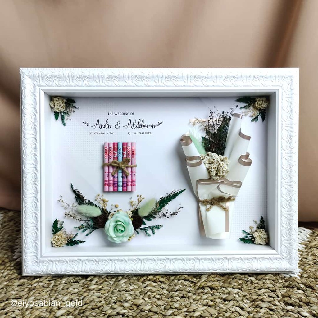 FRAME MAHAR PERNIKAHAN RUSTIC / PIGURA MAHAR KEKINIAN